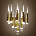 modern gold chandelier Hotel Pendant Light Stair Droplight Crystal Nordic lamp