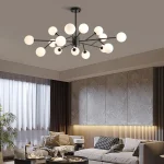 Contemporary Chandelier Glass Globe Bubble Lights Fixture