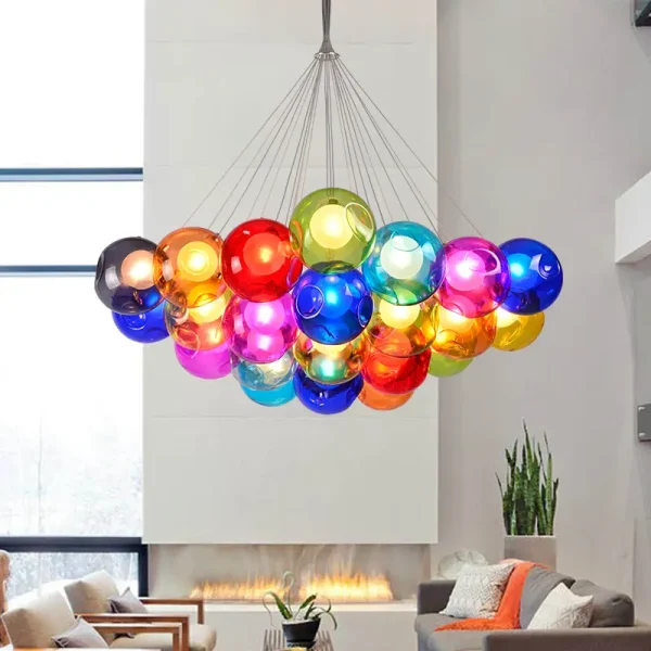 iridescent bubble chandelier pendant light